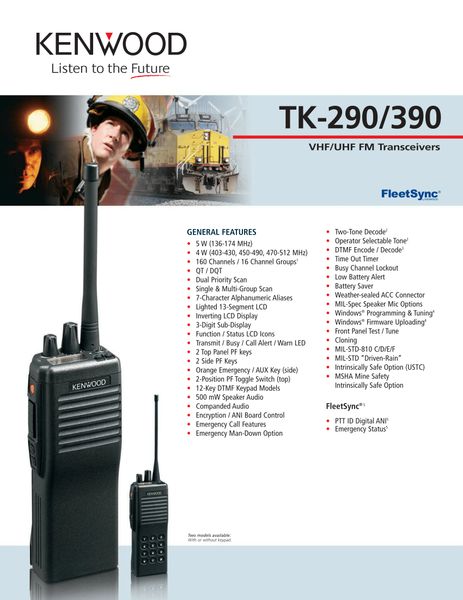 TK-290/390 VHF/UHF FM Transceivers