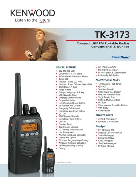 TK-3173 Compact UHF FM Portable Radios