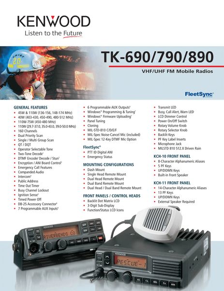 TK-690/790/890 VHF/UHF FM Mobile Radios