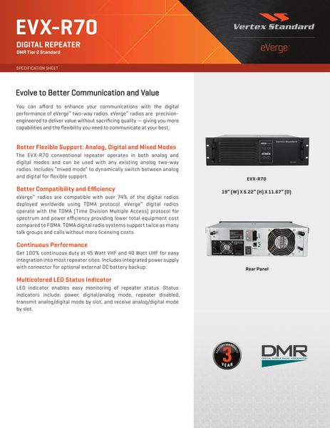 EVX-R70 DIGITAL REPEATER