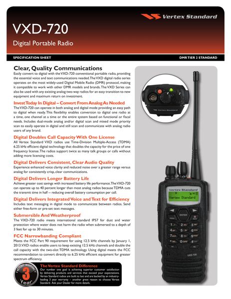 VXD-720 Digital Portable Radio