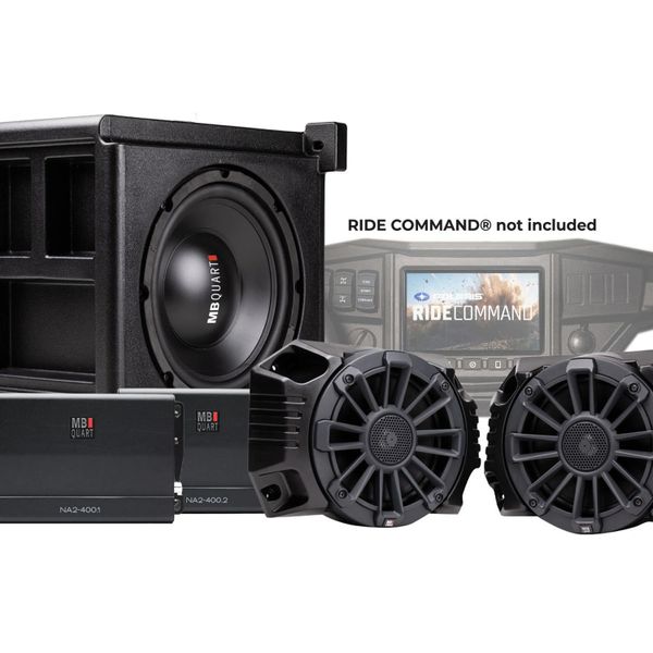 2018 - 2024 Polaris Ranger XP 1000 MB Quart STAGE 3 Audio System designed for RIDE COMMAND - 6.5" Speakers - 10" Subwoofer - 800 Watts - Plug and Play