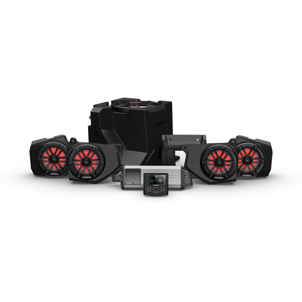 2018 - 2024 Polaris Ranger XP 1000 Rockford Fosgate RNGR18 PMX-1 STG4 Audio Kit - Front Speakers / Rear Speakers / 10" Ported Subwoofer / 1500 Watts