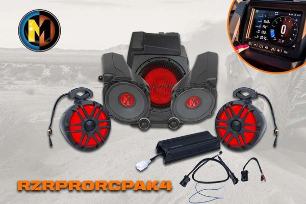 2020 - 2024 Polaris RZR Pro XP Memphis Audio Kit - Front / Rear Speakers - 10" Subwoofer - 700 Watts - Plug and Play - 3 Year Warranty
