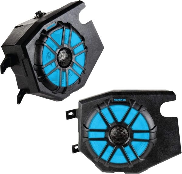 2014 - 2024 Polaris RZR XP 900 / 1000 Memphis Audio RZR65FE Front Speaker Pods with 6.5" LED 75 Watt RMS Speakers - Pair - 3 Year Warranty