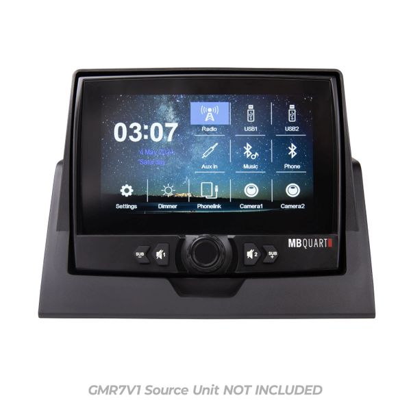 2018 - 2025 Polaris Ranger XP 1000 / 1000 Radio Dash Mount - Fits MB Quarts new GMR7V1 marine grade 7" touchscreen source unit (Sold Separately)