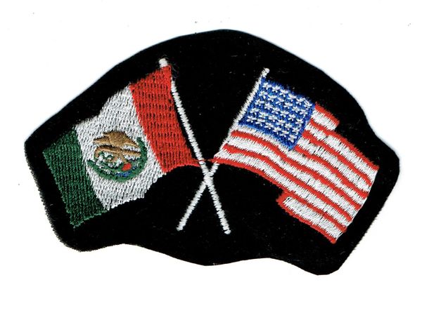 UNITED STATES AND MEXICO FLAGS TOGETHER