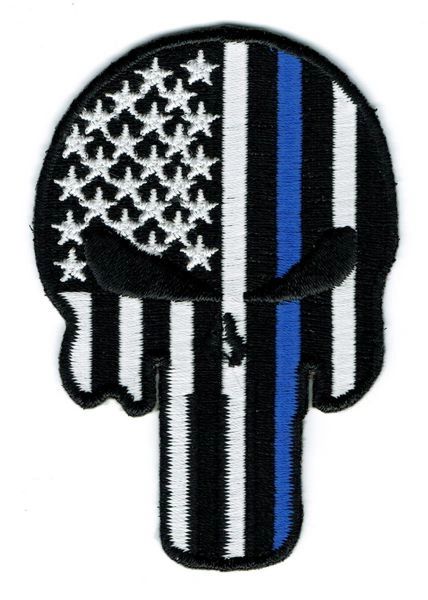 PUNISHER SKULL WITH THIN BLUE LINE (SMALL)