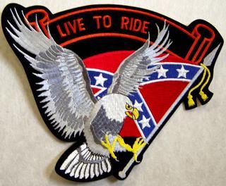 LIVE TO RIDE WITH EAGLE & CONFEDERATE FLAG LARGE