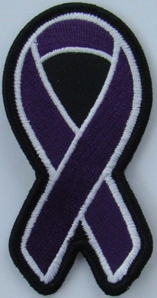 DARK PURPLE RIBBON CARE GIVER AWARENESS