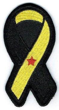 TROOPS RIBBON BLACK & YELLOW WITH RED STAR AWARENESS