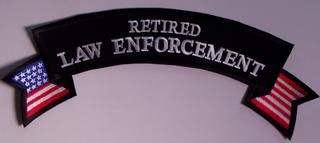 RETIRED LAW ENFORCEMENT ROCKER WITH AMERICAN ACCENT LARGE