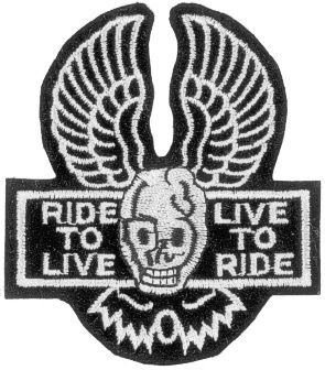 LIVE TO RIDE (with skull & wings)