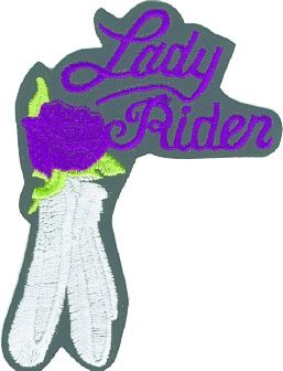 LADY RIDER WITH FEATHERS (purple large)