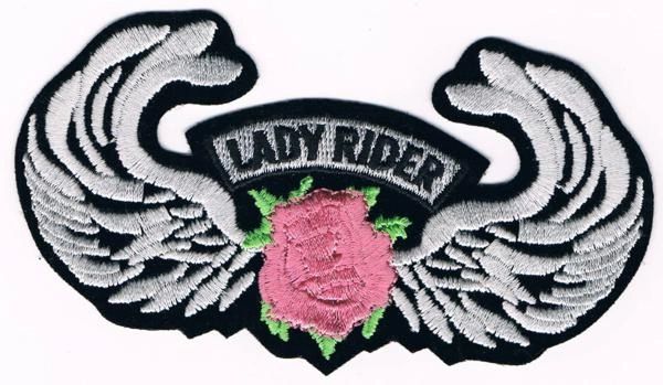 LADY RIDER WITH PINK ROSE/WINGS