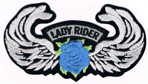LADY RIDER WITH BLUE ROSE/WINGS