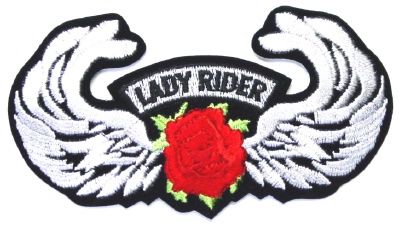 LADY RIDER WITH RED ROSE/WINGS