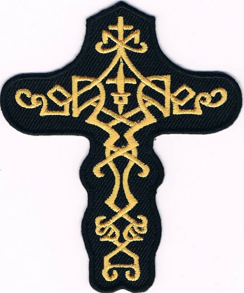 CROSS YELLOW WITH CELTIC PATTERN