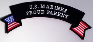 U.S. MARINES PROUD PARENT RIBBON W US FLAG ACCENT