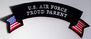 U.S. AIR FORCE PROUD PARENT RIBBON W US FLAG ACCENT