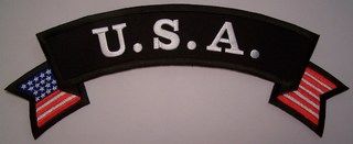 U.S.A. W/ AMERICAN FLAG (ROCKER)