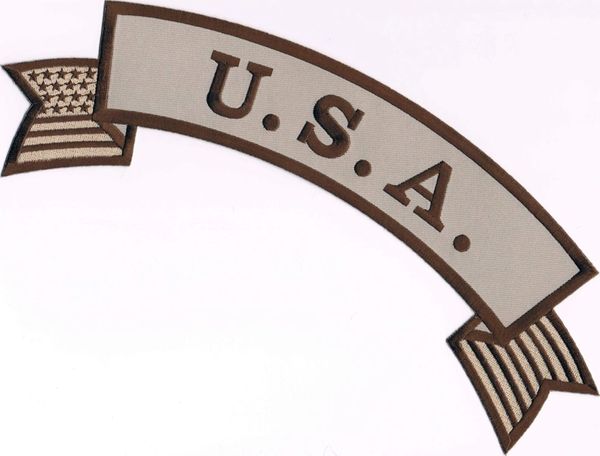 "U.S.A." W/ AMERICAN FLAG SUBDUED (ROCKER)