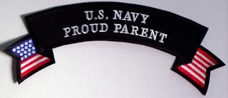 U.S. NAVY PROUD PARENT W AMERICAN FLAG LRG (TOP ROCKER)