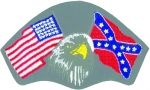 US & REBEL CONFEDERATE FLAG WITH EAGLE