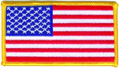 AMERICAN FLAG W GOLD (SMALL)