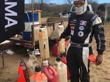 Safety equipment donations given to volunteer pit crew members from Mag 7 and Baja Pits 