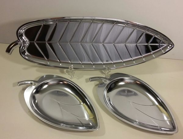 Chrome Leaf Tray Set of 3 USA