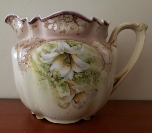 Vintage/Antique R.S. Prussia Cider Pitcher, Reinhold Schlegelmilch's Fine German Porcelain w/stamp