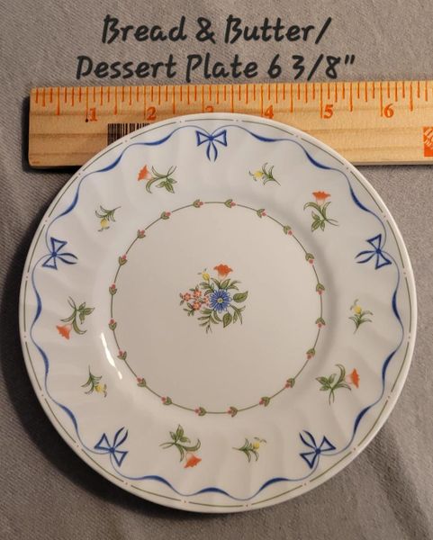 RIBBONS & BOWS by ROYAL WORCESTER Fine Porcelain China Made in England BREAD&BUTTER/DESSERT PLATE 6 3/8" (singles)