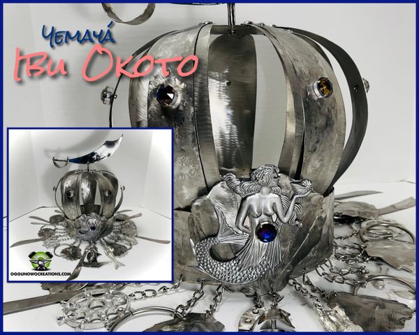 Crown Yemayá Ibu Okoto stainless steel cabecerra (Large)