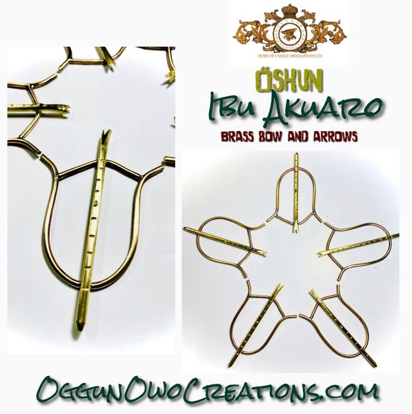 Oshun Ibu Akuaro brass bow and arrows