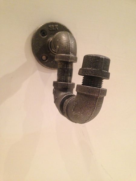 Two Industrial Black Pipe Curtain Rod Brackets Cutting Edge