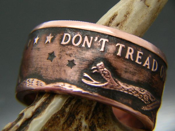 Don't Tread On Me Copper Coin Ring