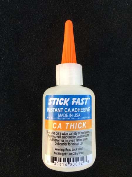  Stick Fast 014 CA Resists Shock and Cracking Flexible Glue, 1  oz Bottle, Black : Industrial & Scientific