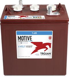 Trojan T-605 6V 210Ah Flooded Deep-Cycle Battery. Perfect for Floor Machines and Golf Carts.