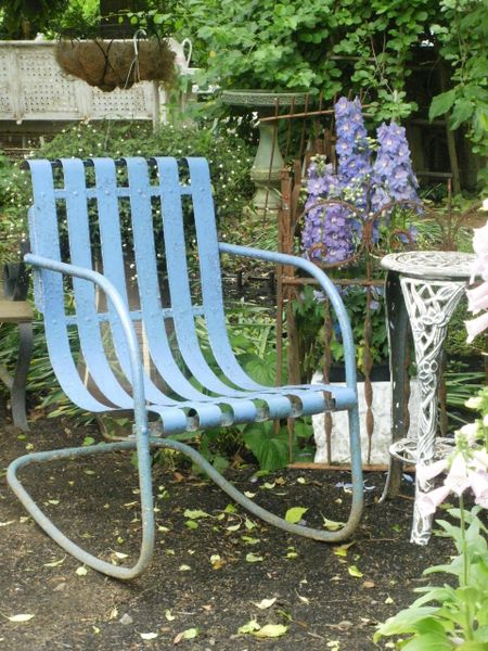 blue chair metal