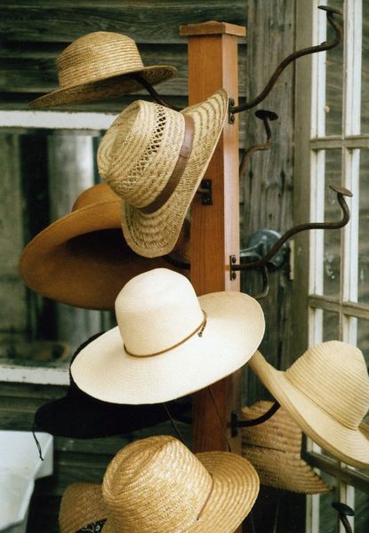 hats on rack