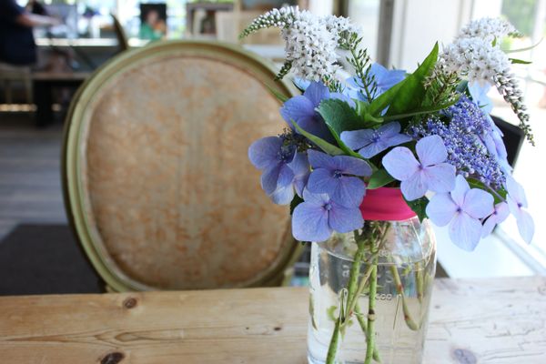 flowers and chair