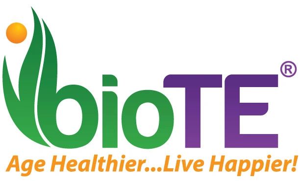 Biote age healthier live happier logo with a white color background
