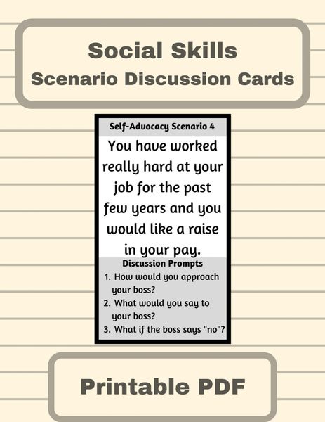 Social Skills Scenario Discussion Cards Autism Small Groups By Alldayaba