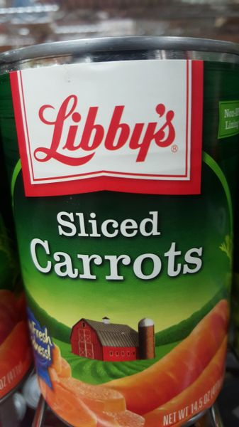 Sliced Carrots Can Each