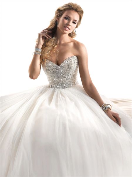 MAGGIE SOTTER ESME 3MS745 WEDDING DRESS-STRAPLESS BALLGOWN BEADED