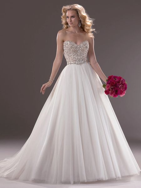 Strapless Satin Bridal Gown, Maggie Sottero 22mk565