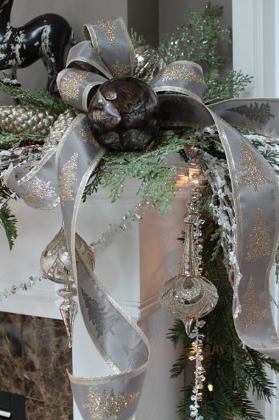 Elegant iridescent silver bead garland by Kurt Adler | Finest in glass