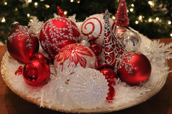 6.5&quot; Red or White Tree Christmas Ornament from Raz Imports | Finest in