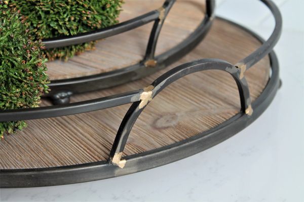 Large Wood and Iron Tray | Finest in glass Christmas Ornaments, and
